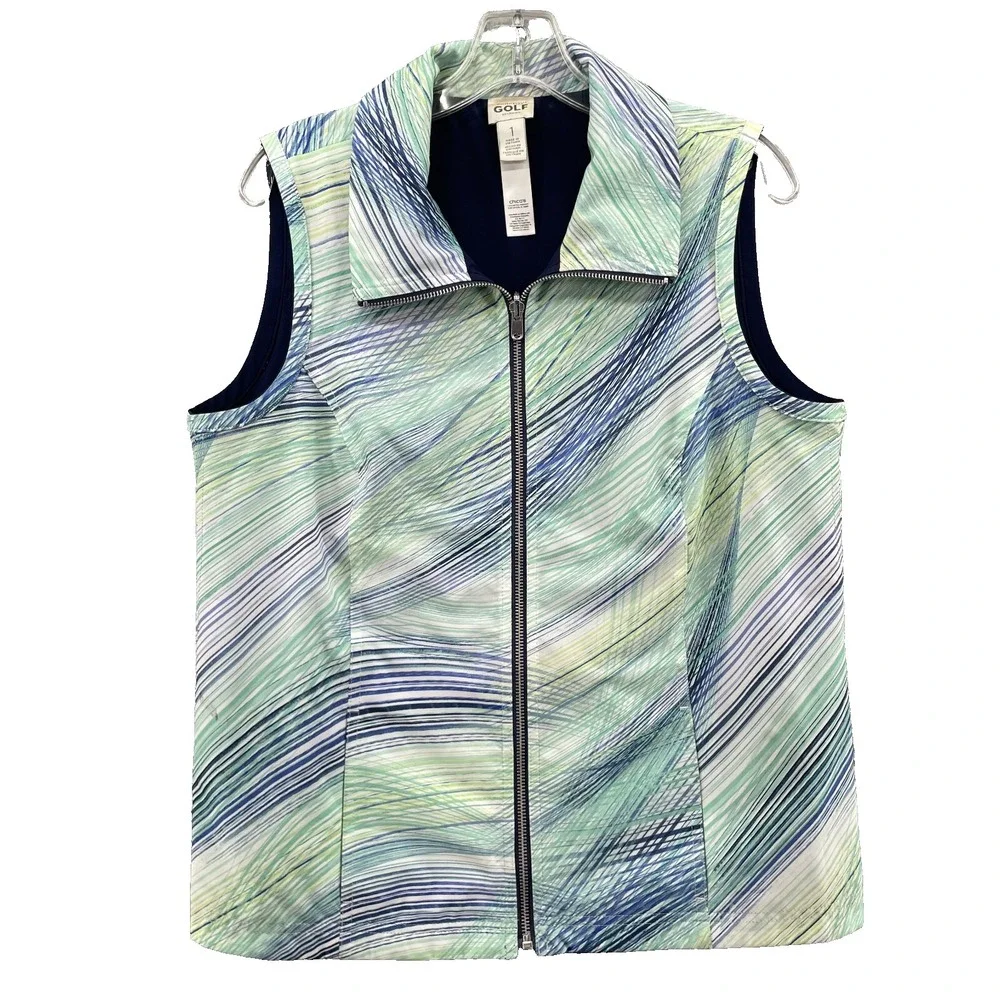 Chicos Golf Zenergy Vest Womens 1 Reversible Athleisure Country Club Performance